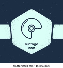 Grunge line Military helmet icon isolated on blue background. Army hat symbol of defense and protect. Protective hat. Monochrome vintage drawing. Vector Illustration