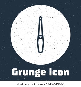 Grunge line Nail file icon isolated on grey background. Manicure tool. Monochrome vintage drawing. Vector Illustration