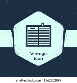 Grunge line Open science book icon isolated on blue background. Monochrome vintage drawing. Vector Illustration