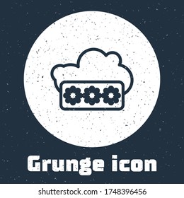 Grunge line Password protection and safety access icon isolated on grey background. Security, safety, protection, privacy concept. Monochrome vintage drawing. Vector Illustration