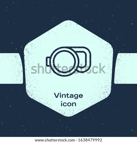 Grunge line Retractable cord leash with carabiner icon isolated on blue background. Pet dog lead. Animal accessory for outdoors walk. Monochrome vintage drawing. Vector Illustration