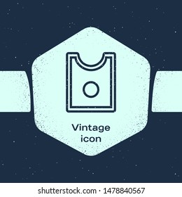 Grunge line Sewing Pattern icon isolated on blue background. Markings for sewing. Monochrome vintage drawing. Vector Illustration