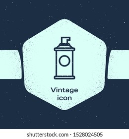 Grunge line Shaving gel foam icon isolated on blue background. Shaving cream. Monochrome vintage drawing. Vector Illustration