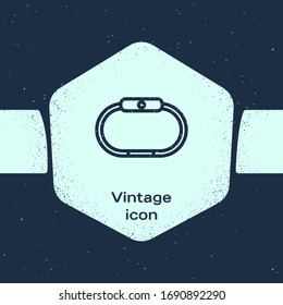 Línea gruesa Icono de Smartwatch aislado en fondo azul. Dibujo de época monocromo. Ilustración vectorial