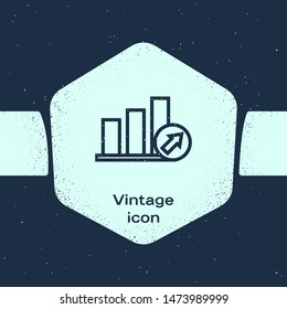 Grunge line Target with dollar symbol icon isolated on blue background. Investment target icon. Successful business concept. Cash or Money sign. Monochrome vintage drawing. Vector Illustration