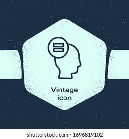 Grunge line Test or exam sheet icon isolated on blue background. Test paper, exam or survey concept. Monochrome vintage drawing. Vector Illustration