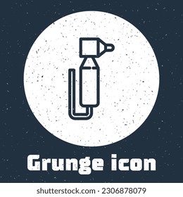 Grunge line Tooth drill icon isolated on grey background. Dental handpiece for drilling and grinding tools. Monochrome vintage drawing. Vector