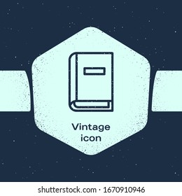 Grunge line User manual icon isolated on blue background. User guide book. Instruction sign. Read before use. Monochrome vintage drawing. Vector Illustration