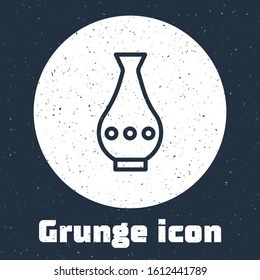 Grunge line Vase icon isolated on grey background. Monochrome vintage drawing. Vector Illustration