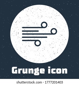 Línea gruesa Icono de viento aislado en fondo gris. El clima ventoso. Dibujo vintage monocromo. Ilustración vectorial
