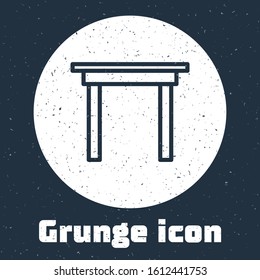 Grunge line Wooden table icon isolated on grey background. Monochrome vintage drawing. Vector Illustration