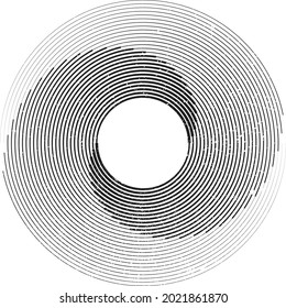 Grunge lines in Circle Form . Spiral Vector Illustration .Technology round Logo . Design element . Abstract Geometric shape .