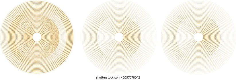 Grunge lines in Circle Form . Spiral Vector Illustration .Textured round Logo . Design element . Abstract Geometric circular shapes .Rotating grunge radial line. Concentric circles