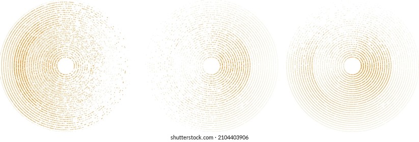 Grunge lines in Circle Form . Spiral Vector Illustration .Textured round Logo . Design element . Abstract Geometric circular shapes .Rotating grunge radial line. Concentric circles