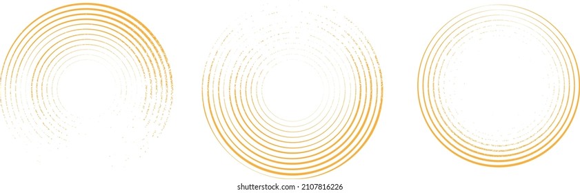 Grunge lines in Circle Form . Spiral Vector Illustration .Textured round Logo . Design element . Abstract Geometric circular shapes .Rotating grunge radial line. Concentric circles