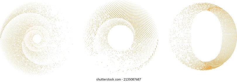 Grunge lines in Circle Form . Spiral Vector Illustration .Textured round Logo . Design element . Abstract Geometric circular shapes .Rotating grunge radial line. Concentric circles