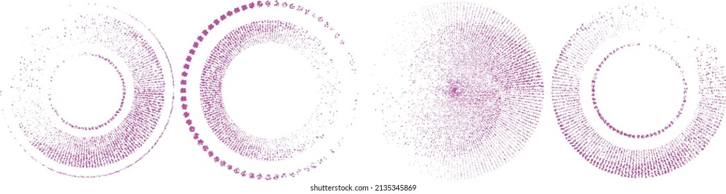 Grunge lines in Circle Form . Spiral Vector Illustration .Textured round Logo . Design element . Abstract Geometric circular shapes .Rotating grunge radial line. Concentric circles