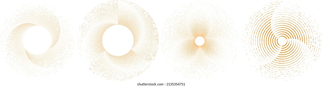 Grunge lines in Circle Form . Spiral Vector Illustration .Textured round Logo . Design element . Abstract Geometric circular shapes .Rotating grunge radial line. Concentric circles