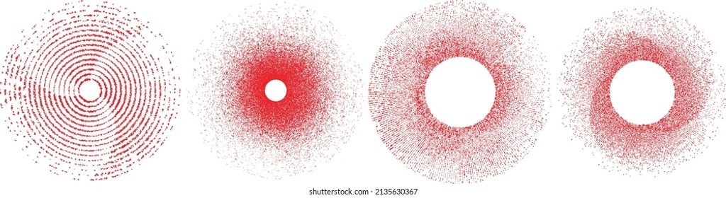 Grunge lines in Circle Form . Spiral Vector Illustration .Textured round Logo . Design element . Abstract Geometric circular shapes .Rotating grunge radial line. Concentric circles