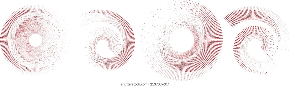 Grunge lines in Circle Form . Spiral Vector Illustration .Textured round Logo . Design element . Abstract Geometric circular shapes .Rotating grunge radial line. Concentric circles