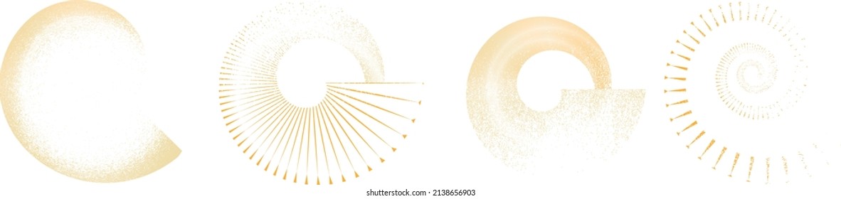 Grunge lines in Circle Form . Spiral Vector Illustration .Textured round Logo . Design element . Abstract Geometric circular shapes .Rotating grunge radial line. Concentric circles