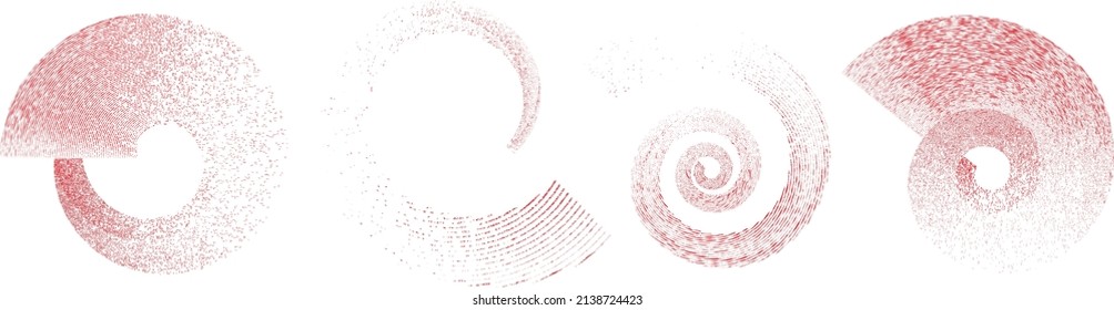 Grunge lines in Circle Form . Spiral Vector Illustration .Textured round Logo . Design element . Abstract Geometric circular shapes .Rotating grunge radial line. Concentric circles