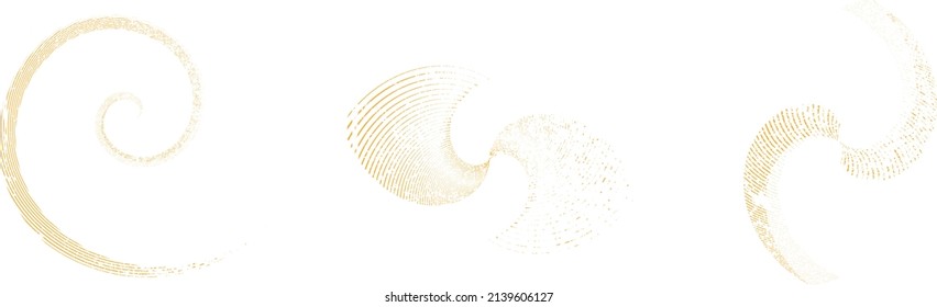 Grunge lines in Circle Form . Spiral Vector Illustration .Textured round Logo . Design element . Abstract Geometric circular shapes .Rotating grunge radial line. Concentric circles