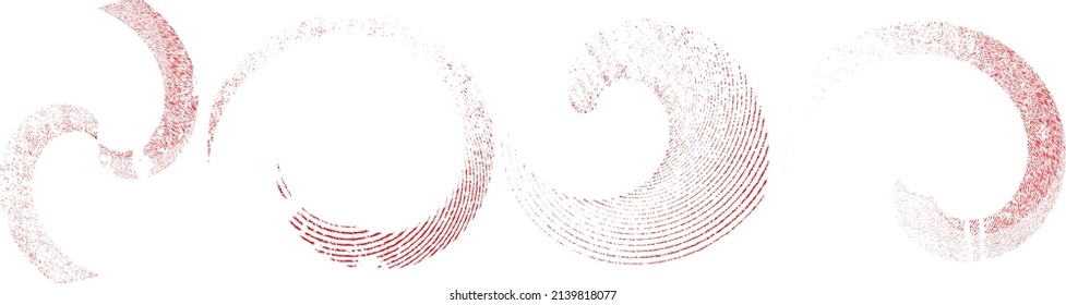 Grunge lines in Circle Form . Spiral Vector Illustration .Textured round Logo . Design element . Abstract Geometric circular shapes .Rotating grunge radial line. Concentric circles