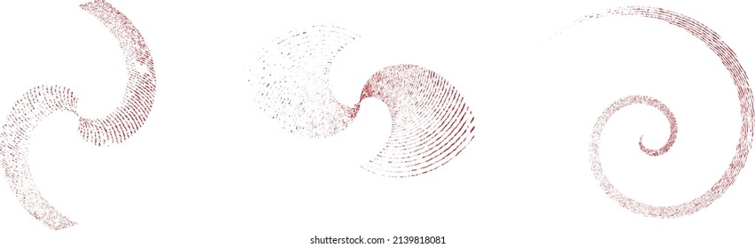 Grunge lines in Circle Form . Spiral Vector Illustration .Textured round Logo . Design element . Abstract Geometric circular shapes .Rotating grunge radial line. Concentric circles