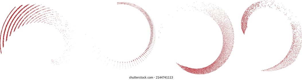 Grunge lines in Circle Form . Spiral Vector Illustration .Textured round Logo . Design element . Abstract Geometric circular shapes .Rotating grunge radial line. Concentric circles
