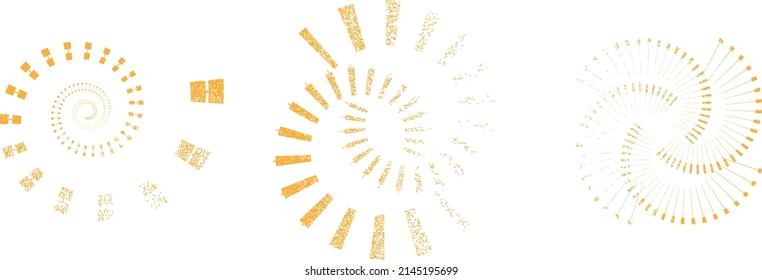 Grunge Linien in Circle Form . Spiral-Vektorgrafik .Texturrundes Logo . Design-Element. Abstrakte geometrische Rundformen .Rotationsteiler-Radiallinie. Konzentrierte Kreise
