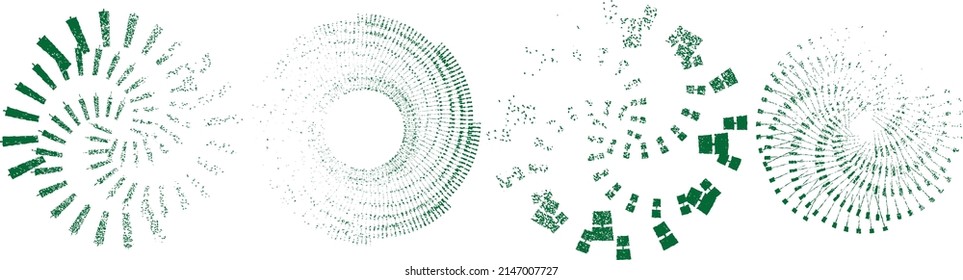 Grunge lines in Circle Form . Spiral Vector Illustration .Textured round Logo . Design element . Abstract Geometric circular shapes .Rotating grunge radial line. Concentric circles