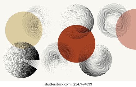 Grunge lines in Circle Form . Spiral Vector Illustration .Textured round Logo . Design element . Abstract Geometric circular shapes .Rotating grunge radial line. Concentric circles