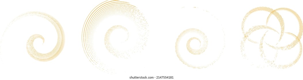 Grunge lines in Circle Form . Spiral Vector Illustration .Textured round Logo . Design element . Abstract Geometric circular shapes .Rotating grunge radial line. Concentric circles