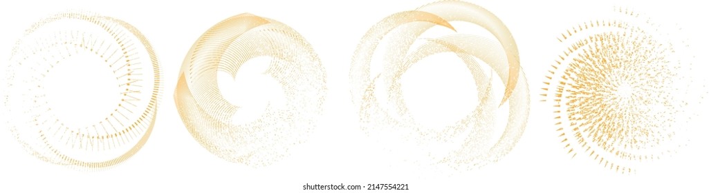 Grunge lines in Circle Form . Spiral Vector Illustration .Textured round Logo . Design element . Abstract Geometric circular shapes .Rotating grunge radial line. Concentric circles