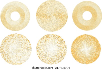 Grunge lines in Circle Form . Spiral Vector Illustration .Textured round Logo . Design element . Abstract Geometric circular shapes .Rotating grunge radial line. Concentric circles