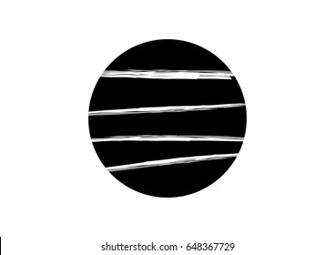 Grunge lines crossing black circle vector illustration
abstract icon, logo