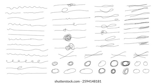 Grunge lines. Hand drawn. Lines for emphasizing, highlighting.
