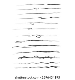 Grunge lines. Hand drawn. Lines for emphasizing, highlighting.