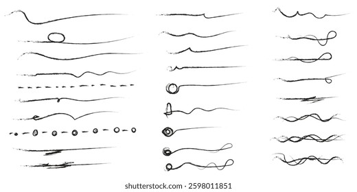 Grunge lines. Hand drawn. Lines for emphasizing, highlighting.