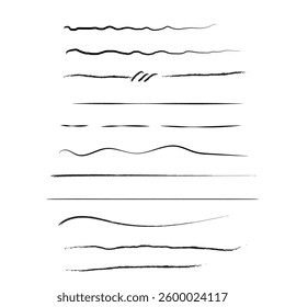 Grunge lines. Hand drawn. Lines for emphasizing, highlighting.