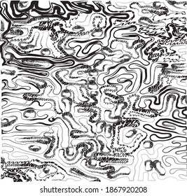 Grunge Linien Muster. Tapete-Design. Stoffmuster. Schwarz-Weiß-Muster 