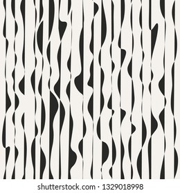 Grunge lines vector background with zebra effect. Repeat abstract stripes. Monochrome wallpaper. Creative seamless pattern.