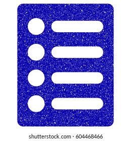 Grunge List rubber seal stamp watermark. Icon symbol with grunge design and dust texture. Unclean vector blue sign.