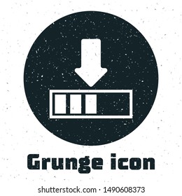 Grunge Loading icon isolated on white background. Download in progress. Progress bar icon.  Vector Illustration