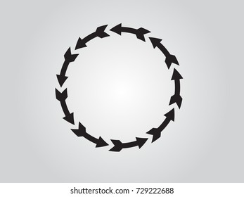 Grunge Logo Icon. Circular Arrow Design Template. Vector Illustration.