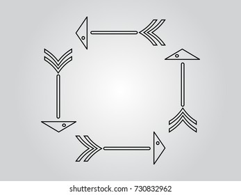Grunge Logo Icon. Circular Arrow Design Template. Vector Illustration.

