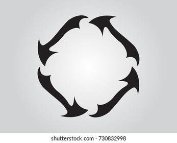 Grunge Logo Icon. Circular Arrow Design Template. Vector Illustration.

