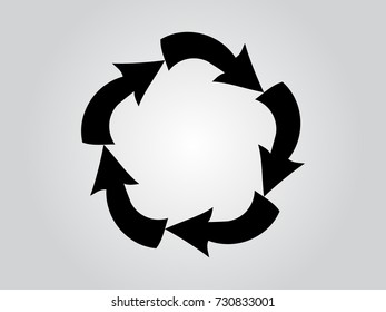 Grunge Logo Icon. Circular Arrow Design Template. Vector Illustration.

