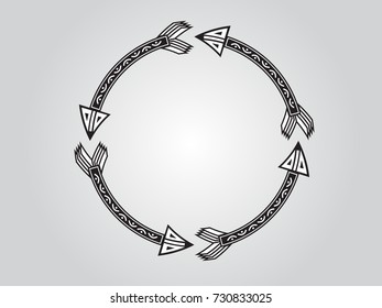 Grunge Logo Icon. Circular Arrow Design Template. Vector Illustration.

